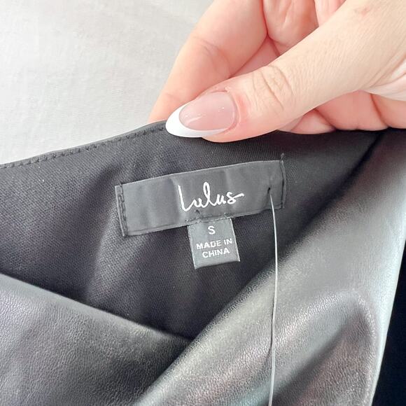 NEW Lulus Highly Favored Black Vegan Leather One-Shoulder Mini Dress Small Sexy - Picture 4 of 8